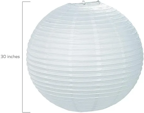 Miniatura 2 de Fun Express - Faroles de papel blanco jumbo de 30 pulgadas Large Hanging Lantern, Bridal Shower Decorations, Wedding Reception Ceiling Decor