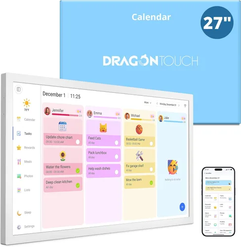 Miniatura 13 de Dragon Touch Calendario digital de 21.5 pulgadas, pantalla táctil, calendario electrónico de pared, tabla de tareas para planificador familiar
