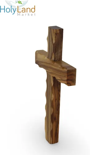 Miniatura 4 de Cruz de madera de olivo de Belén con un certificado y una tarjeta con una Oración al Señor, Madera, 8 pulgadas