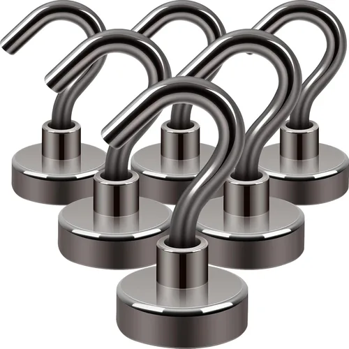 Miniatura 26 de Neosmuk Ganchos magnéticos extrafuertes con resistencia de más de 27 lbs, con imanes de tierras raras resistentes para refrigerador, crucero, Bronce