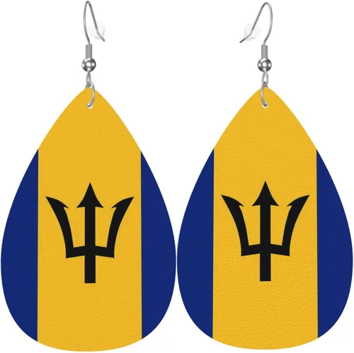 Miniatura 27 de Pendientes de bandera de país en forma de lágrima para mujer, ligeros, de cuero, colgantes, joyería patriótica para regalos