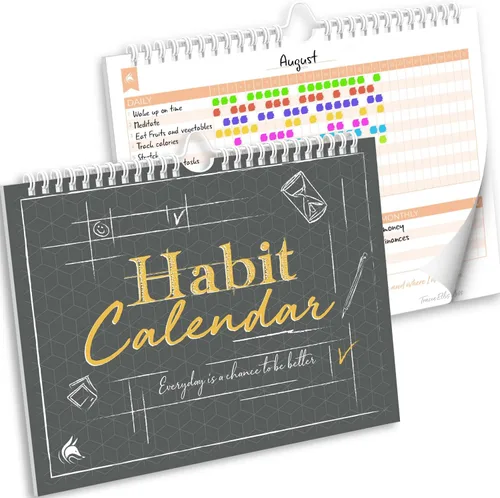 Clever Fox Calendario de seguimiento de hábitos – Rastreador de objetivos inspirador y calendario de hábitos para hábitos atómicos – Colorido