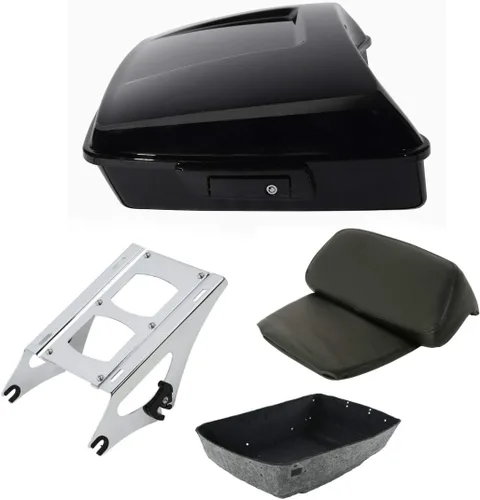 Miniatura 19 de TCT-MOTORPARTS Respaldo Negro Razor de 5.5" para Montaje en Maletero Compatible con Harley Trunk Road Street Glide King Glide 2014-2025 Tronco