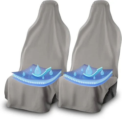 Miniatura 13 de UltraSport Protector de Asiento de Coche Impermeable con Toalla, Ajuste Universal, Protector de Asiento Delantero Antisudor y Antiolor, Secado