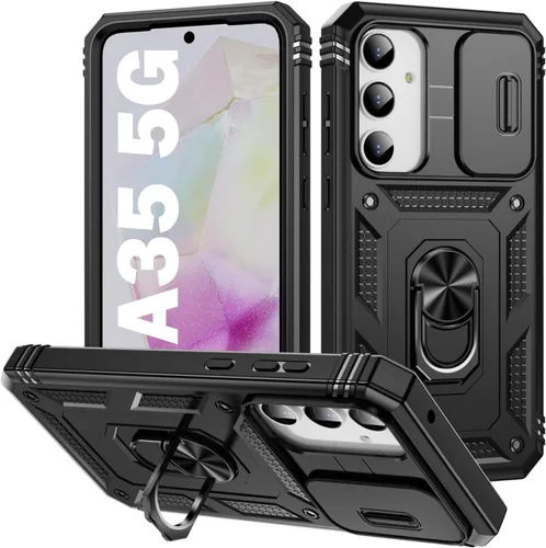 Miniatura 42 de PASNEW Funda para Samsung Galaxy A54, Soporte Metálico y Cubierta Deslizante para Cámara, Militar Multicapa Resistente de Cuerpo Completo a Prueba