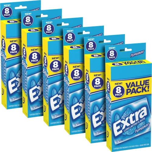 Miniatura 10 de EXTRA Polar Ice Gum sin azúcar, 8 unidades/caja, paquete de 6 (48 unidades en total), goma de mascar de menta a granel