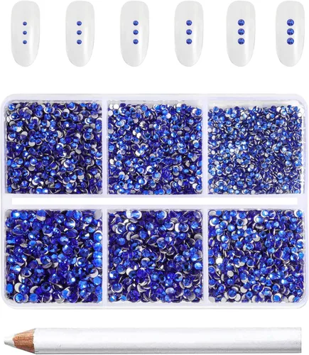 Miniatura 19 de Beadsland 7200 piezas de diamantes de imitación con parte trasera plana, gemas de cristal AB para uñas diamantes de imitación de cristal redondos