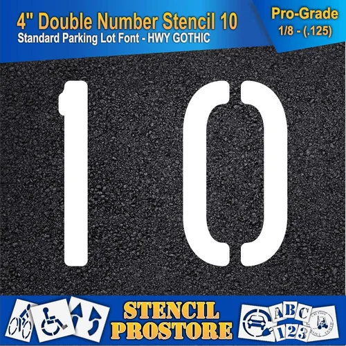 Miniatura 3 de Plantillas para pavimento, bordillo y WheelStop, plantilla de doble número de 4 pulgadas, (10) - 4 x 4 x 1/8 pulgadas (128 mil) - Grado profesional