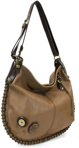 Miniatura 5 de CHALA Bolso de mano con encanto cruzado o hombro convertible grande color marrón