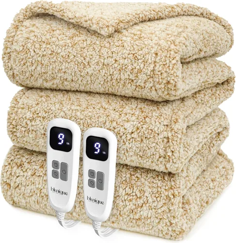 Miniatura 23 de Heated Blanket Electric Blanket Queen - Fast Heating Blanket Throw Dual Control Double Sided Sherpa with 10 Heating Levels & 2-10 Hours Auto Off