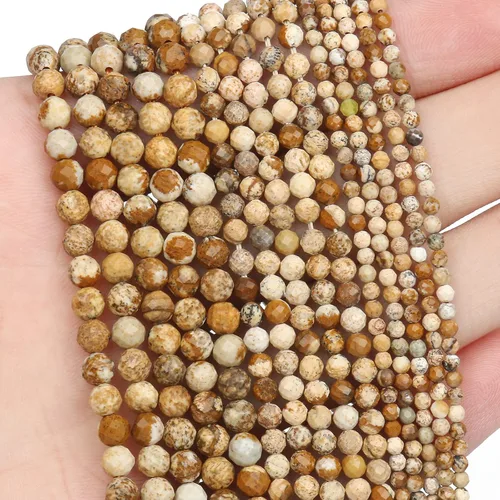 Miniatura 74 de 180 piezas 2mm Cuentas de piedras preciosas de turquesa africana natural facetada redonda suelta para hacer joyas