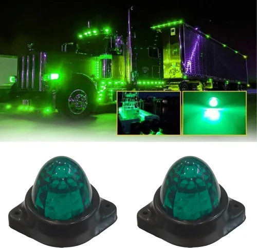 Miniatura 14 de Paquete de 10 luces LED para semirremolques para semirremolques, 12 V, impermeable, luces de pollo ámbar para semircamiones, carga carga, luces