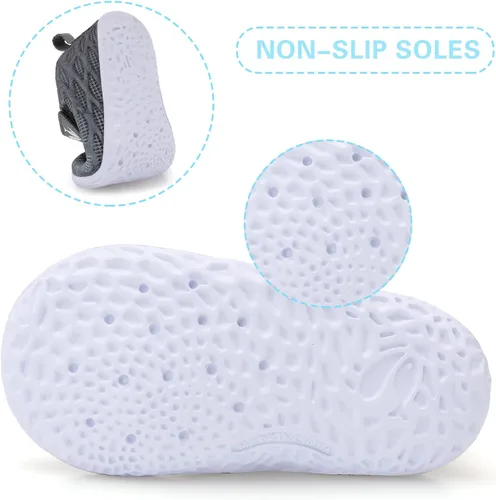 Miniatura 2 de FEETCITY Zapatillas de bebé para niños y niñas, zapatos para primeros pasos, zapatos de cuna para recién nacidos, zapatos sin cordones para niños