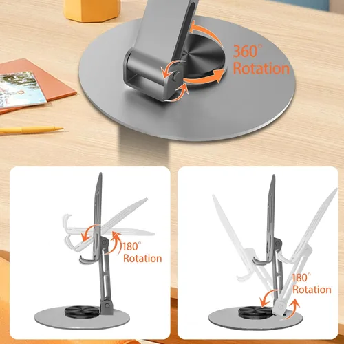Miniatura 4 de Soporte Universal de Metal para Celular, Soporte Ajustable de Ángulo Múltiple con Rotación de 360°, Antideslizante, Compatible con iPhone 17 16 Pro