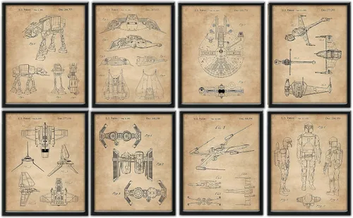 Miniatura 11 de ArtCantHurtU Regalos de Star Wars para hombres, 8 impresiones artísticas de pared (8 x 10) para niños y mujeres, baño, dormitorio, decoración
