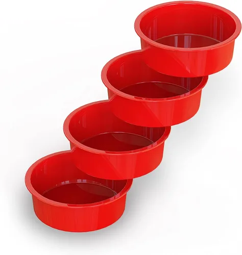 SILIVO Moldes para pasteles de 6 pulgadas (paquete de 4) – Sartenes antiadherentes de silicona para tartas en capas, pastel y pastel de queso