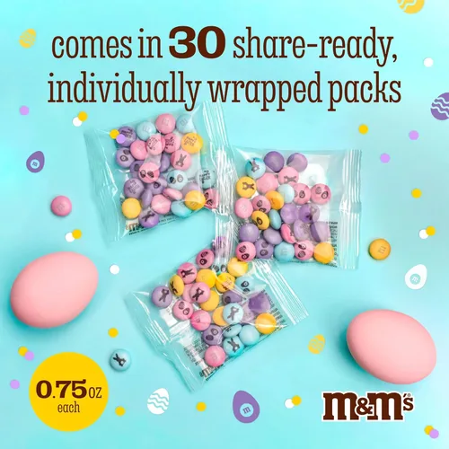 Miniatura 4 de M&M'S WORLD Recuerdos de fiesta de chocolate con leche (paquete de 30), impresos M&M'S con divertidos iconos temáticos de Pascua, perfectos