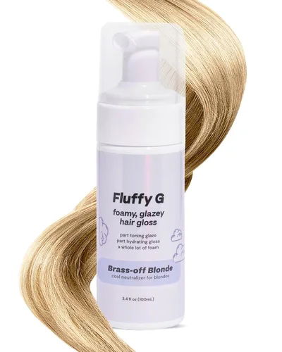 Hally Hair Gloss Fluffy G Hair (Rubio) - Esmalte de cabello rubio de 3.4 onzas líquidas para cabello rubio, castaño y teñido - Productos para el