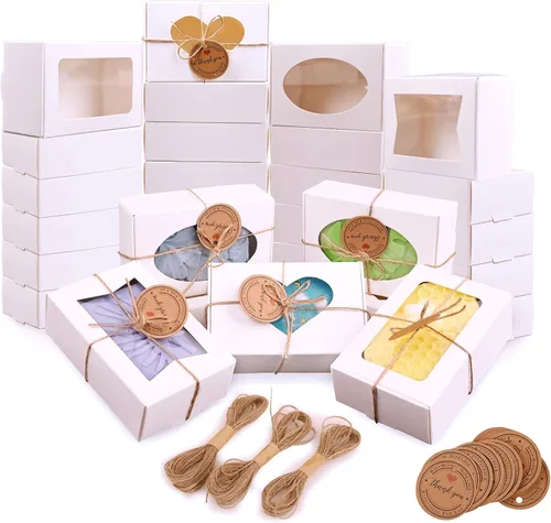 32 PCS cajas de jabón blancas Blanco