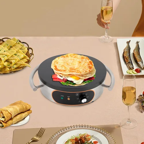 Miniatura 8 de Máquina eléctrica comercial del fabricante del crepé,Máquina para hornear panqueques,Bandeja de crepé eléctrica antiadherente sola temperatura