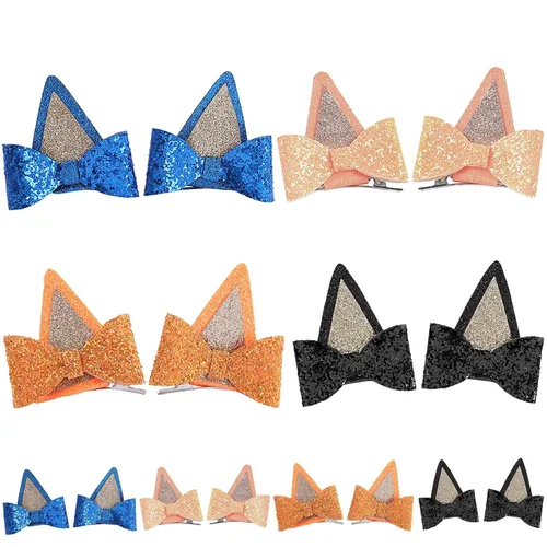 Miniatura 7 de 2 pares de suministros de fiesta de cumpleaños para perros, decoraciones de fiesta azul, lazos con purpurina, disfraz de Halloween, pelo de cosplay