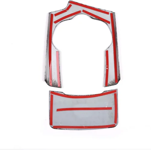 Miniatura 9 de Cubierta de panel de palanca de cambios para consola central de automóvil ABS de fibra de carbono cromada para Alfa Romeo Stelvio 2017 2018 2019