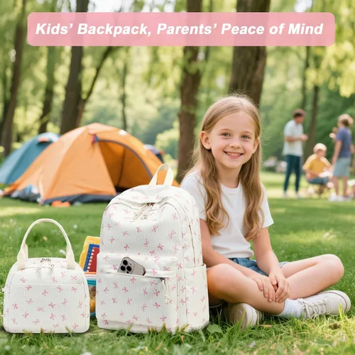 Miniatura 6 de BTOOP Mochila escolar para niñas y niños, con bolsa de almuerzo aislada y bolsa para lápices