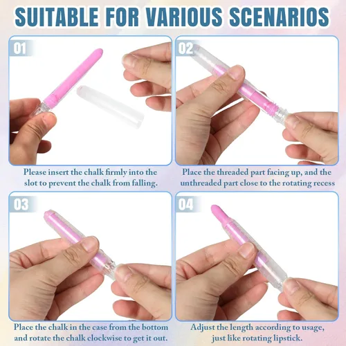 Miniatura 5 de 6 bolígrafos de tiza sin polvo, no tóxicos, lavables, de colores, para niños, lavables en húmedo, ideales para arte al aire libre y dibujo de pizarra