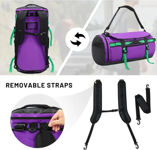 Miniatura 18 de MIER Mochila deportiva grande con compartimento para zapatos, resistente y resistente al agua, azul marino, 45L