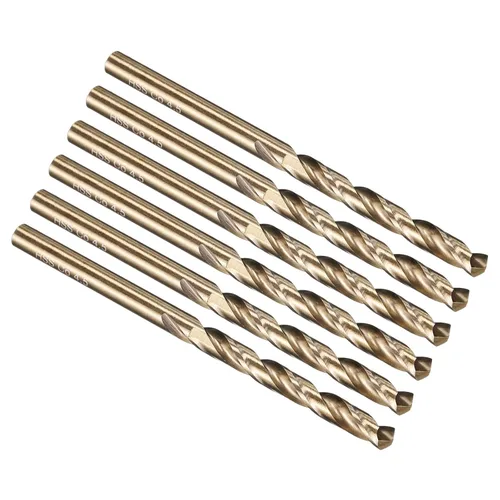 Miniatura 131 de PATIKIL Broca Jobber de 0.039 in, vástago recto M35 cobalto 5% acero de alta velocidad 135° acabado dorado para metal duro de acero inoxidable - 2