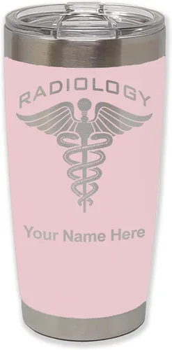 Miniatura 12 de LaserGram Vaso aislado al vacío de 20 onzas, radiología, grabado personalizado incluido (azul claro)