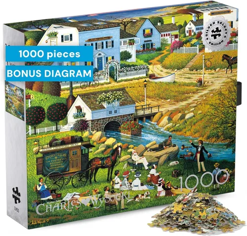Miniatura 11 de Buffalo Games Charles Wysocki - Rompecabezas de 1000 piezas con escena de invierno festivo, 26.75 x 19.75 pulgadas, a partir de 14 años, póster