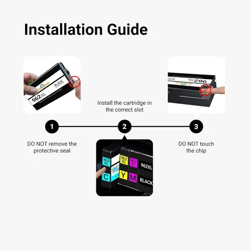 Miniatura 5 de Houseoftoners Cartucho de tinta HP 962XL remanufacturado, alto rendimiento HP 962XL compatible con Envy (5540,5640, 5660, 7644, 7645) OfficeJet