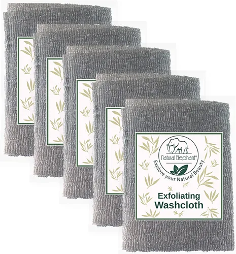Miniatura 11 de Natural Elephant Paño exfoliante gris carbón japonés limpiador de ducha para cuerpo (paquete de 3 (3 paños))