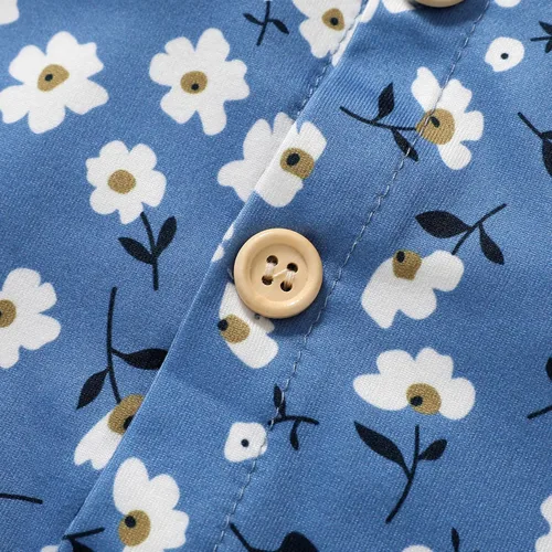 Miniatura 5 de CBHAIBLYD Ropa para bebé recién nacida, mameluco con volantes, manga larga, floral, traje de otoño con diadema
