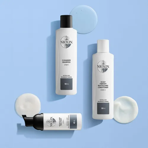 Miniatura 4 de Nioxin Kit de 2 sistemas de engrosamiento del cuero cabelludo + cabello Para cabello natural con adelgazamiento progresado Limpiar, acondicionar