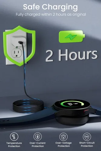 Miniatura 4 de Cable USB C compatible con Samsung Galaxy Watch 7/Ultra 2025/6/6 Classic/5/5 Pro/4/4 Classic/3/Fe/Active2/Active Base de carga inalámbrica