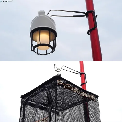 Miniatura 2 de NACETURE Soporte para farol, poste de luz de campamento, soporte de linterna de campamento resistente, accesorios de campamento, gancho para poste