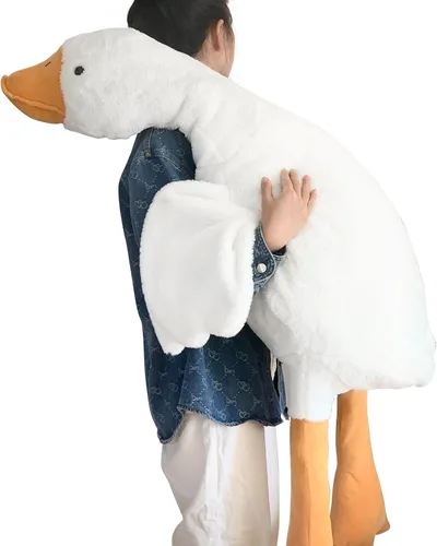 Peluche de Ganso, Almohada Gigante para Dormir y Abrazar de 35.4 pulgadas/90cm, Juguete de Peluche de Cisne Blanco Suave, Regalo para Niños, Amigos