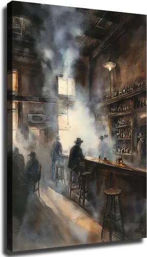Miniatura 16 de CIDLNMY Póster de lienzo de la época de la Prohibición Speakeasy, póster vintage de la vida nocturna de los años 1920, arte de pared para salón