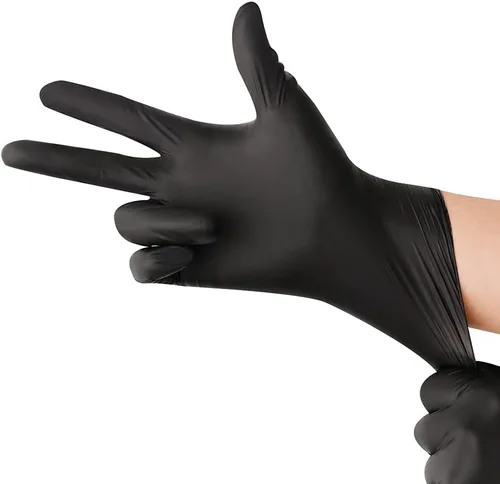 Miniatura 4 de Guantes desechables de nitrilo, sin polvo, sin látex, no estériles, industriales, aptos para alimentos, medianos, grandes, extragrandes Negro-grande