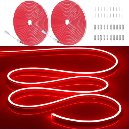 Miniatura 14 de Tiras de Luces LED de Neón Blancas de 12V - 16.4 Pies Flexibles Impermeables Cortables, Luces de Cuerda de Neón de Silicona Flexible para Cocina