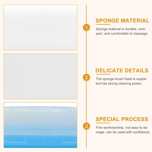 Miniatura 6 de Juego de 2 cepillos sensoriales para recién nacidos, cepillos de esponja de baño suaves para baby shower, entrenamiento sensorial para masaje suave