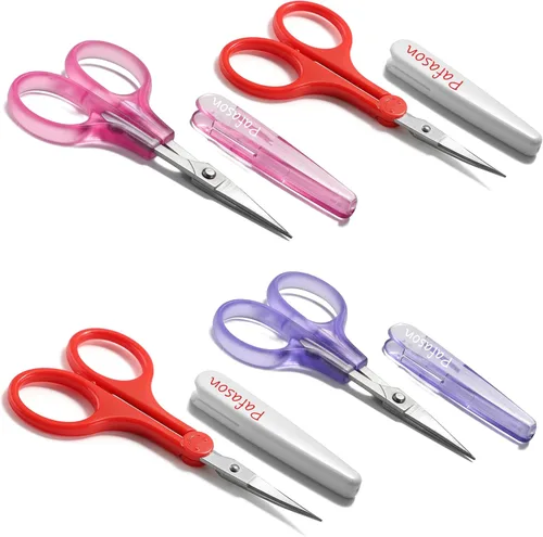 Miniatura 8 de PAFASON Juego de tijeras de bordado más afiladas y precisas de 4 piezas curvas y rectas para acolchado, costura, tejido, manualidades, punto