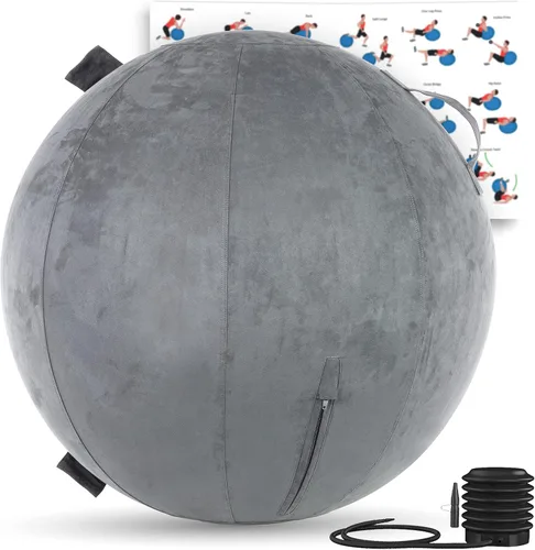 Miniatura 17 de Husband Pillow Exercise Ball, Cover with Pump for Yoga, Pilates, Fitness Balance Stability, Office Ball Chair Seat. Soft & Slip Resistant, Pro Guide