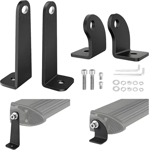 Miniatura 8 de Soportes de montaje de barra de luz, kit de 4 piezas de soportes universales montados lateralmente para barra de luz LED de una fila para camiones
