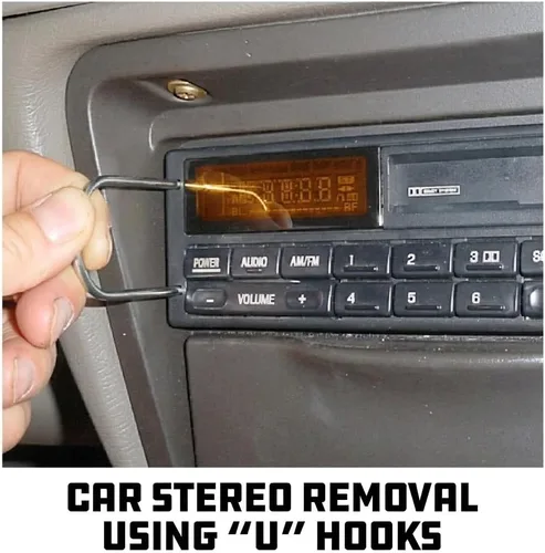 Miniatura 6 de Powerbuilt Juego de herramientas de extracción e instalación de radio y antena, llaves de extracción de sistema estéreo para automóvil, 19 piezas