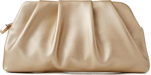 Miniatura 17 de Bolsa de noche para mujer, cartera tipo clutch con fruncidos, con cadena metálica desmontable, bolsa de hombro cruzada