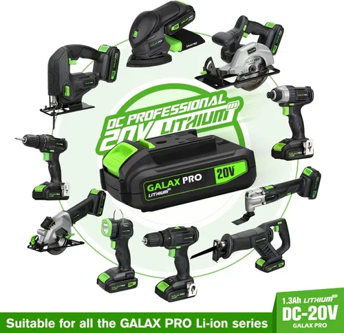 Miniatura 9 de GALAX PRO Impact Driver - Controlador inalámbrico hexagonal de iones de litio de 20 V de 1/4 pulgadas con luz de trabajo LED, 6 puntas