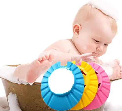 Miniatura 6 de Baby Safe Shampoo Shower Bath Protection Soft Shower Cap Hat Wash Hair Shield para niños (amarillo)